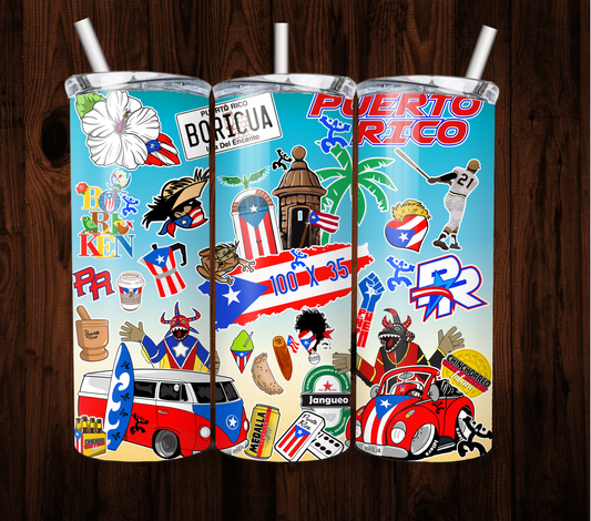 Vaso Termico 20 oz - #11 collage boricua