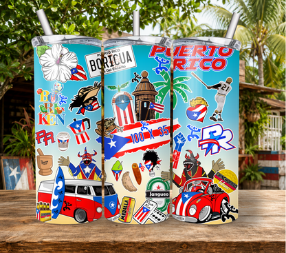 Vaso Termico 20 oz - #11 collage boricua
