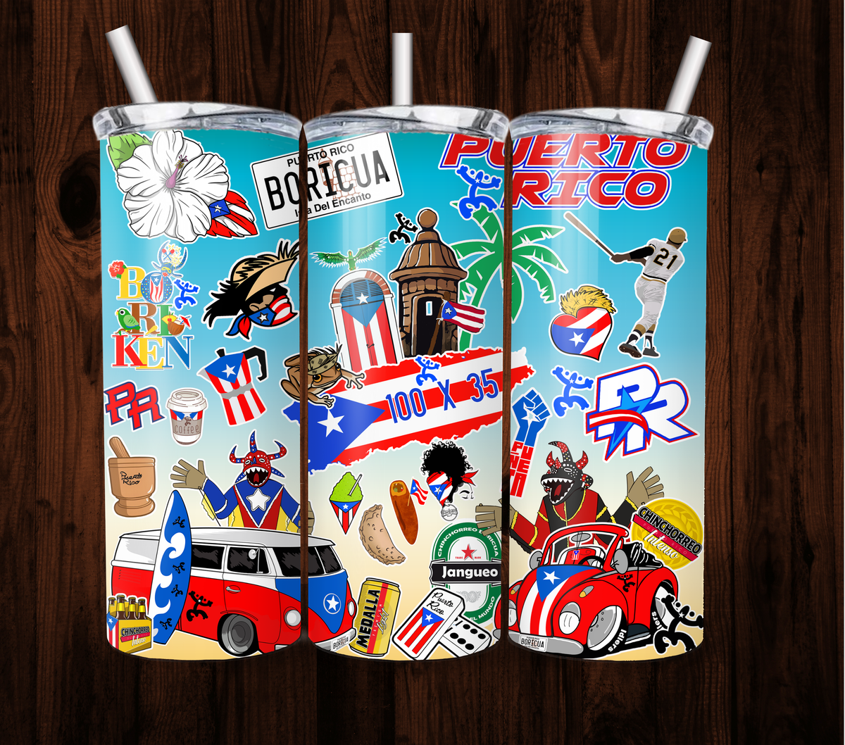 Vaso Termico 20 oz - #11 collage boricua