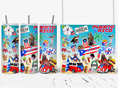 Vaso Termico 20 oz - #11 collage boricua